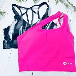 NWT Pink and Black Sports Bra Bundle (Sz S)